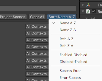 Saneject Batch Injector window sorting options
