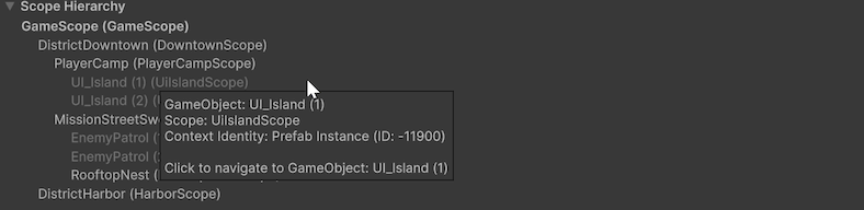 Scope inspector hierarchy tooltip