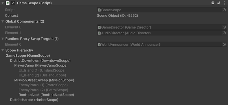 Scope inspector placeholder